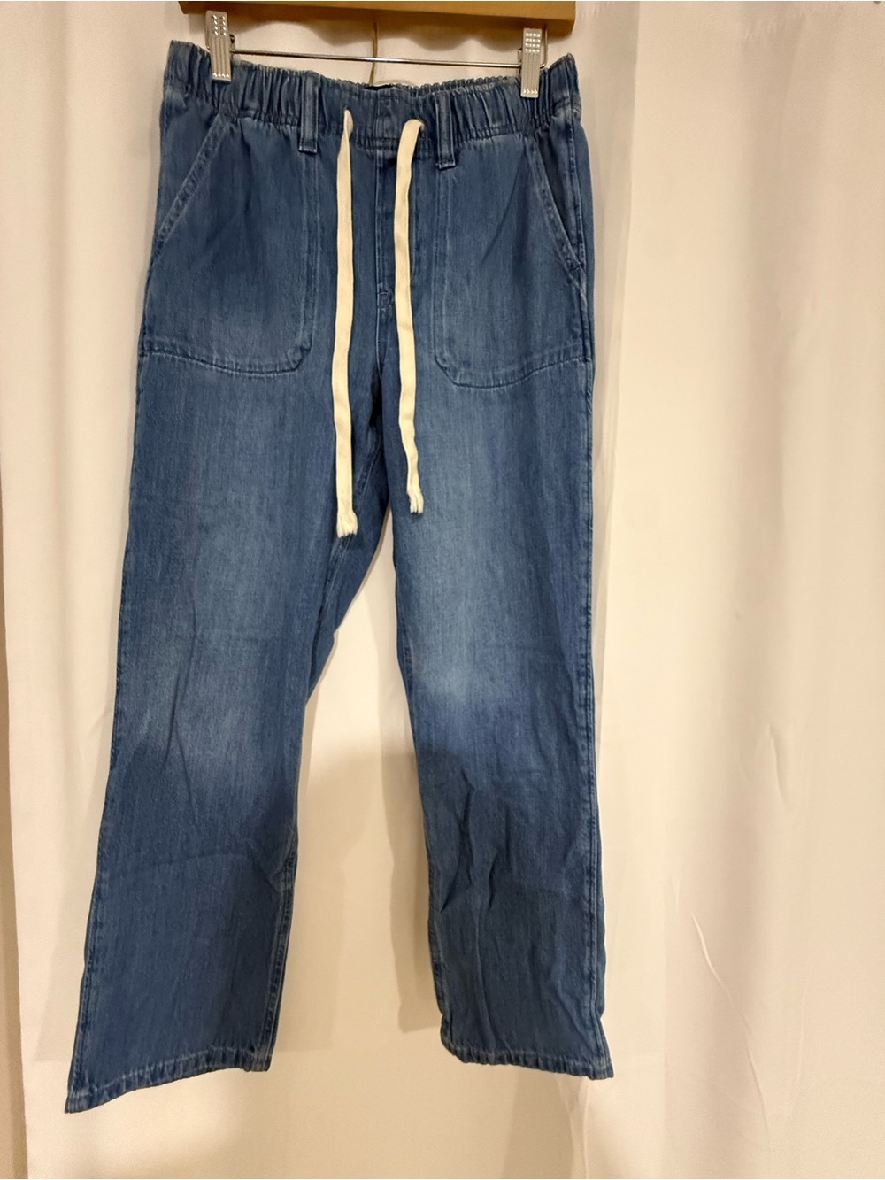 GAP Medium Blue Straight-Leg Drawstring Jeans
